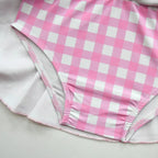 2023 Barbie Movie Margot Robbie Barbie Plaid Kids Swimsuit Outfits Cosplay Costume