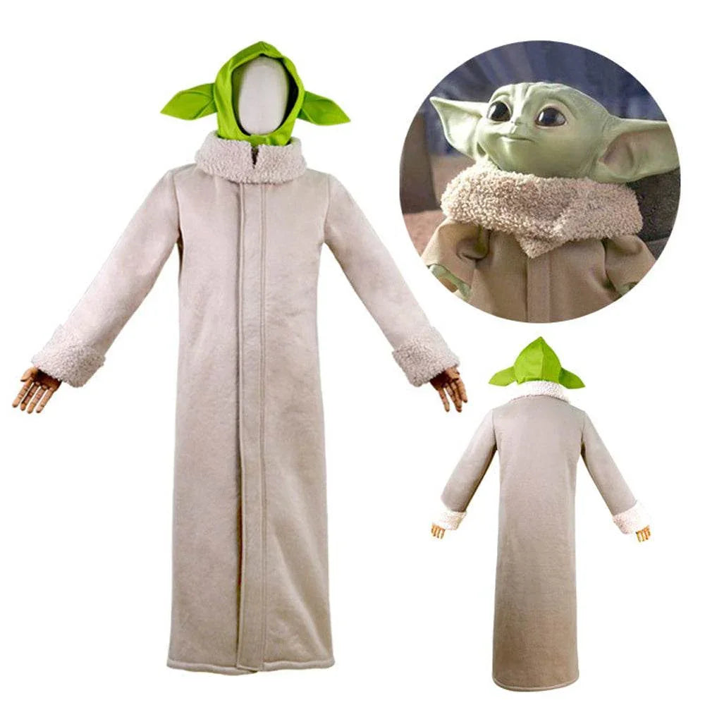 Baby Yoda Cosplay Costume Robe Hat Outfits Carnival Suit - Azufun