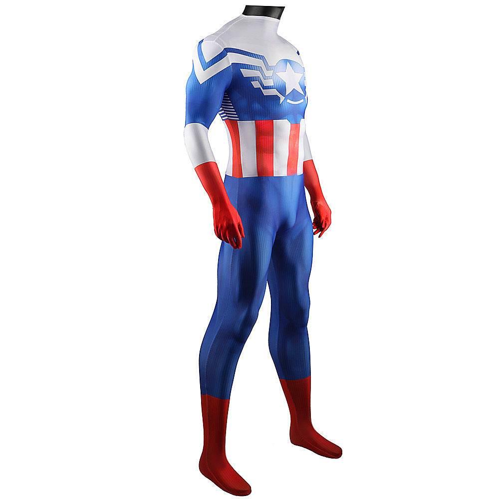 Captain America Winter Soldier Cosplay Costume Jumpsuit Zentai Party Carnival - Azufun