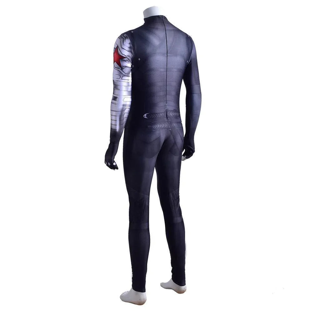 Bucky Barnes Winter Soldier Cosplay Costume Jumpsuit Zentai Party Carnival - Azufun