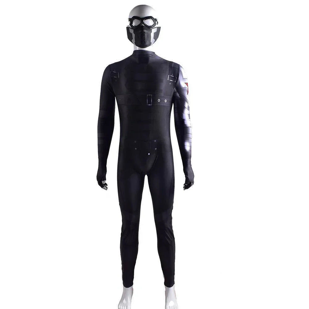 Bucky Barnes Winter Soldier Cosplay Costume Jumpsuit Zentai Party Carnival - Azufun