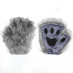 Simulation fox mask gloves plush fox tail set cos props accessories
