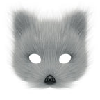 Simulation fox mask gloves plush fox tail set cos props accessories