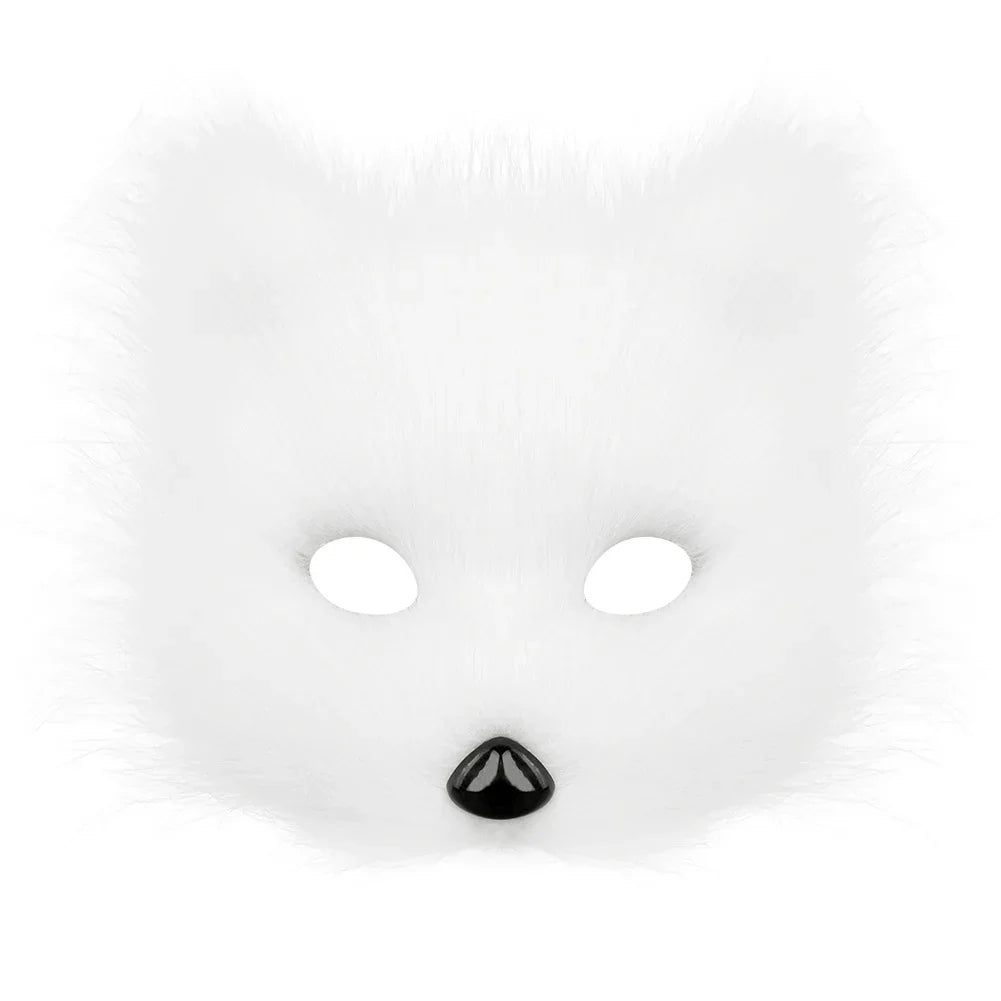 Simulation fox mask gloves plush fox tail set cos props accessories