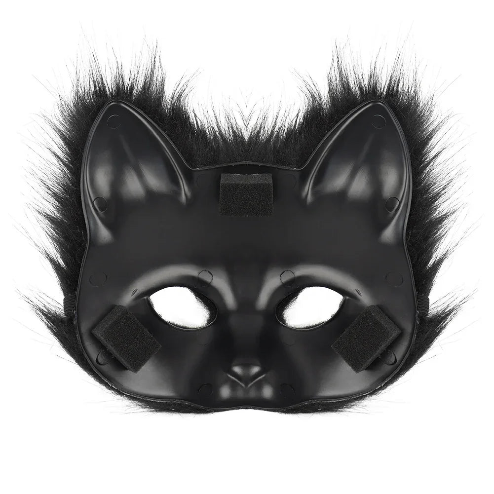 Simulation fox mask gloves plush fox tail set cos props accessories