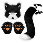 Simulation fox mask gloves plush fox tail set cos props accessories