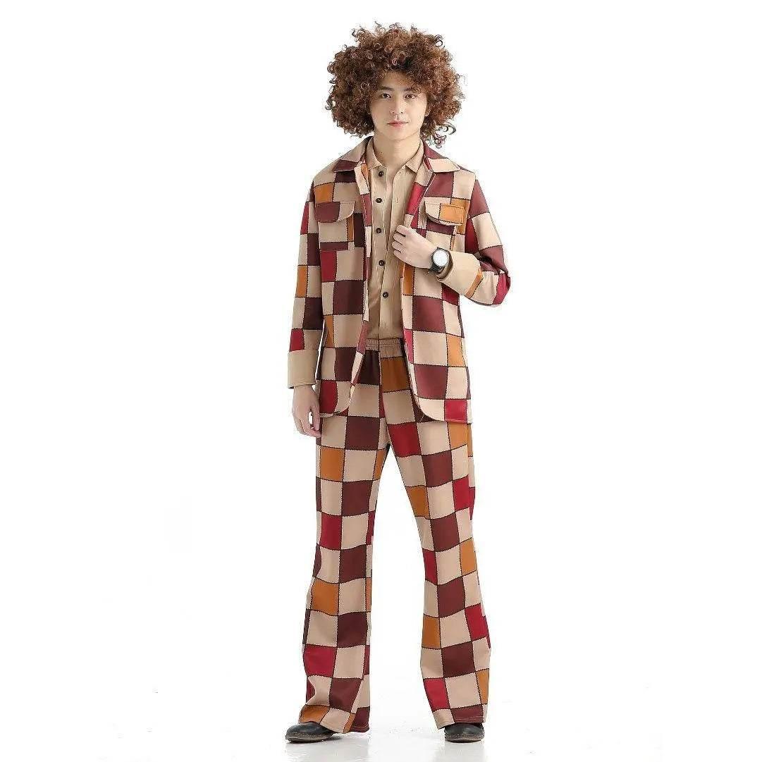 1920s Disco Stage Masquerade Fancy Dress Costumes Halloween For Women Men Leisure Suit - Azufun