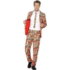 1980s Love Flower Print Suit 80s Costumes Cosplay Party Carnival - Azufun