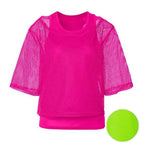 1980s Top Fishnet Women T-shirt 80s Costumes Cosplay Party Carnival - Azufun