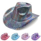 Western cowboy hat men's retro sequined Party dance - Azufun