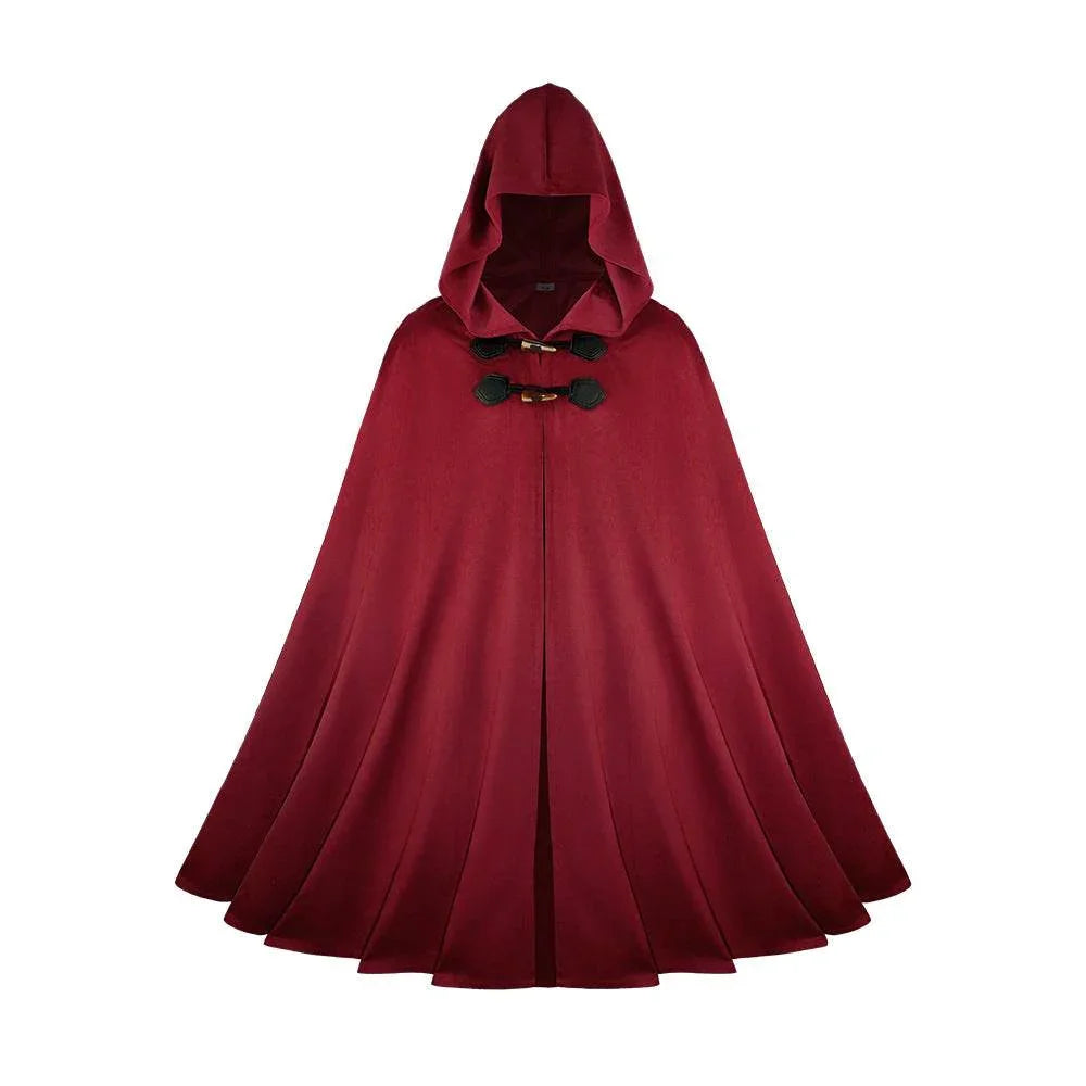 Medieval Suede Cape Halloween Retro Cloak Battle Warrior Role Play Cosplay Costume - Azufun
