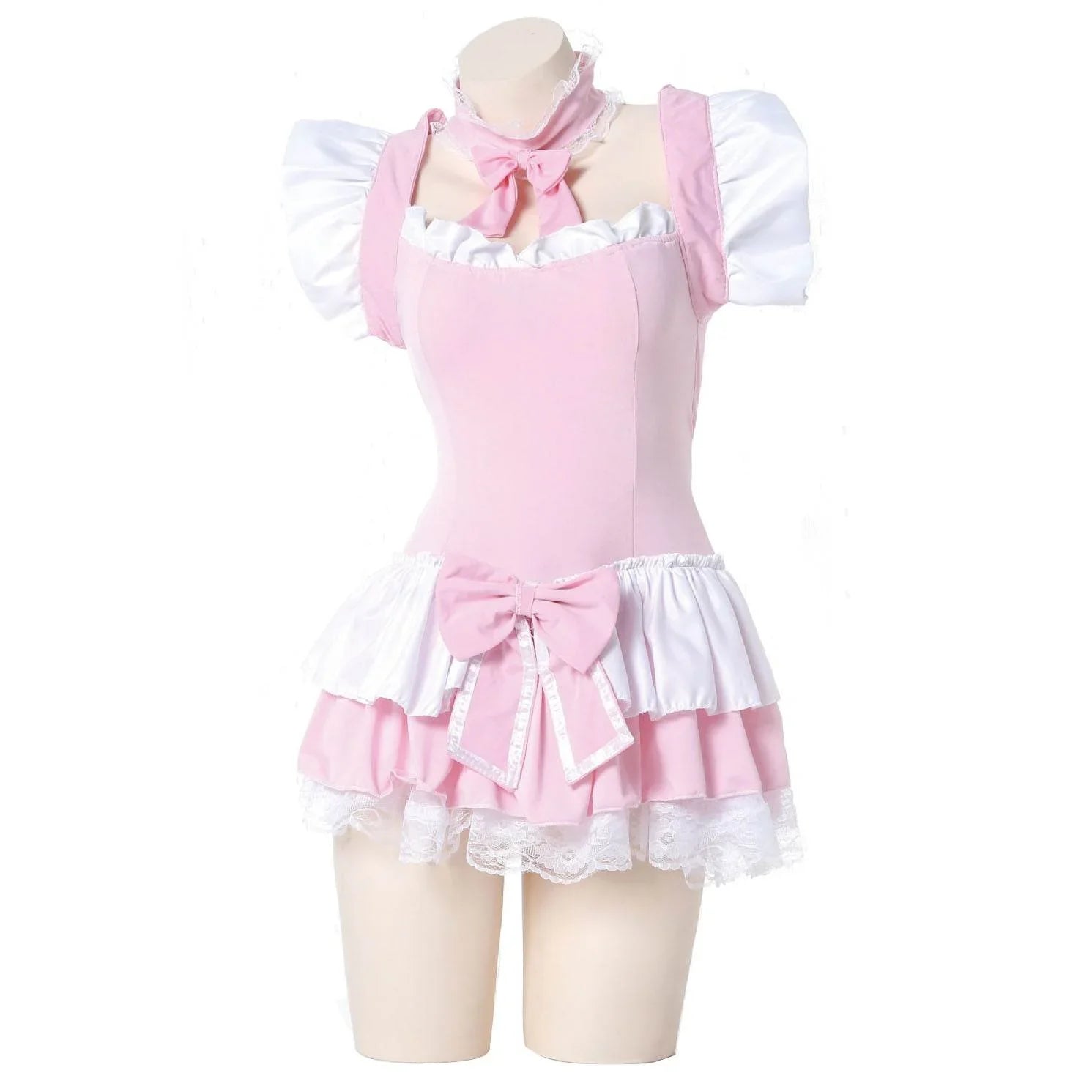 Pink Maid Uniform Role Play Sexy Performance Stage Costume - Azufun