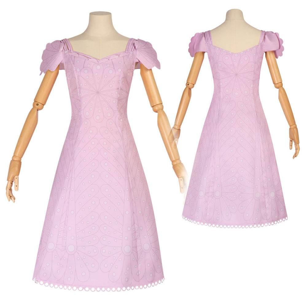 Wicked Glinda Women Pink Short Dress Outfit Carnival Cosplay Costume - Azufun