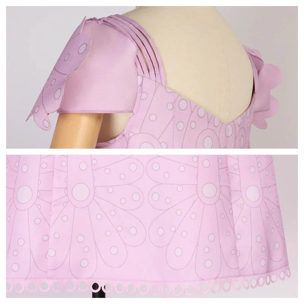 Wicked Glinda Women Pink Short Dress Outfit Carnival Cosplay Costume - Azufun