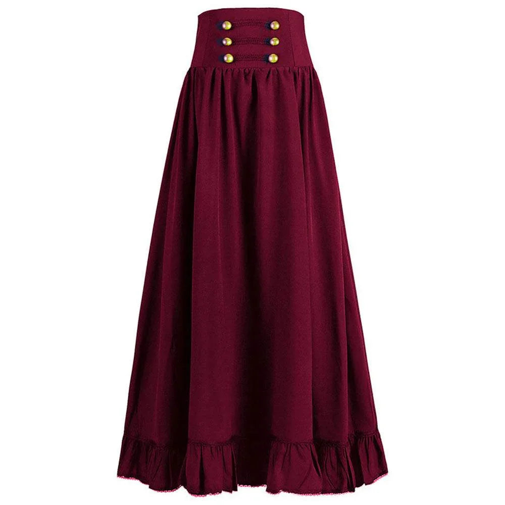 Medieval Women's Retro Style Waist Dance Skirt Dress - Azufun