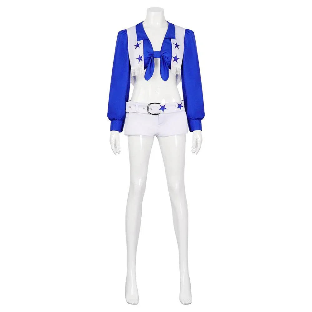 Dallas Cowboy Cheerleader Stage Star Costume For Women - Azufun