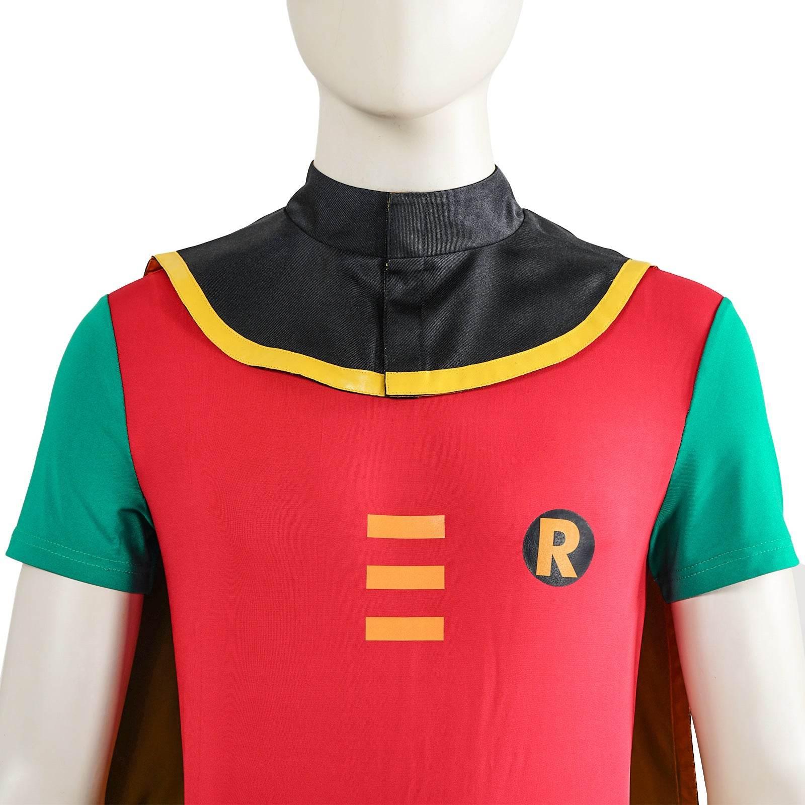 Teen Titans Robin Costume Super Hero Halloween For Adult Full Set With Cape - Azufun