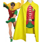 DC Teen Titans Robin Cosplay Anime Costume Halloween For Adult Full Set With Cape - Azufun