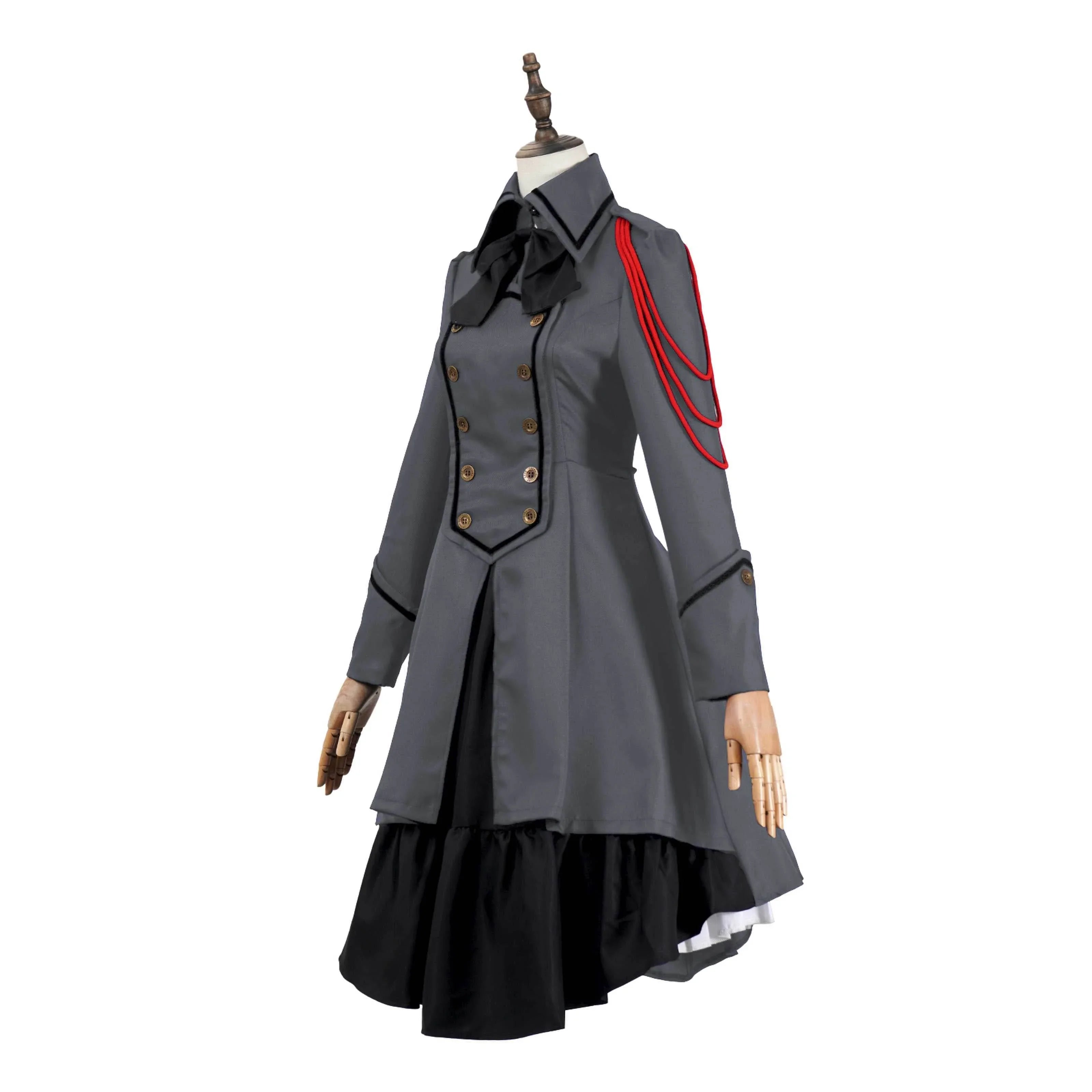 Medieval cos Renaissance gothic dress Retro bow ruffled punk cosplay skirt - Azufun