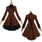 Medieval cos Renaissance gothic dress Retro bow ruffled punk cosplay skirt - Azufun