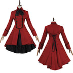 Medieval cos Renaissance gothic dress Retro bow ruffled punk cosplay skirt - Azufun