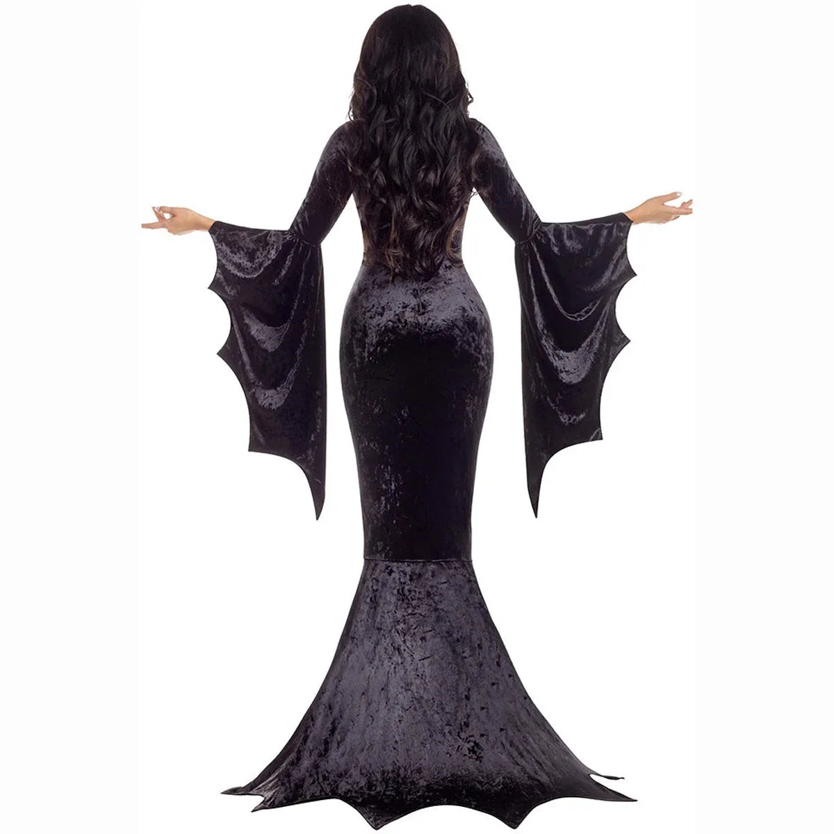 Halloween Bat Witch Ghost Bride Costume Vampire Dress for Women - Azufun