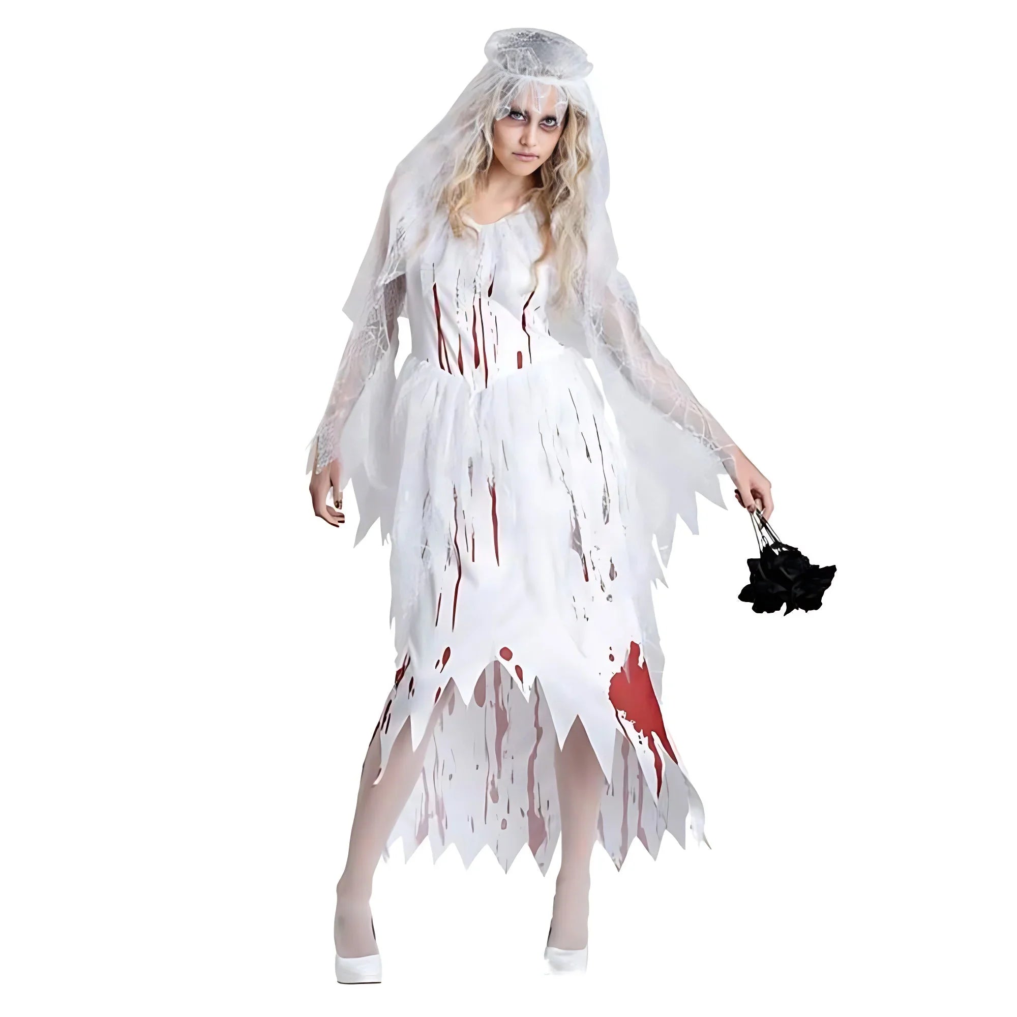 Female Vampire Corpse Bride Ghost Costume Zombie Blood Game Halloween - Azufun