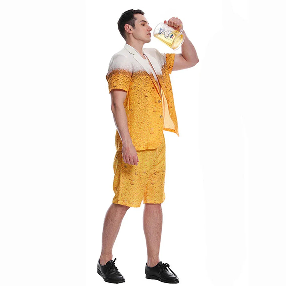 Beer Costume Funny Costume Oktoberfest Outfits Dress For Men Women Halloween Carnival - Azufun