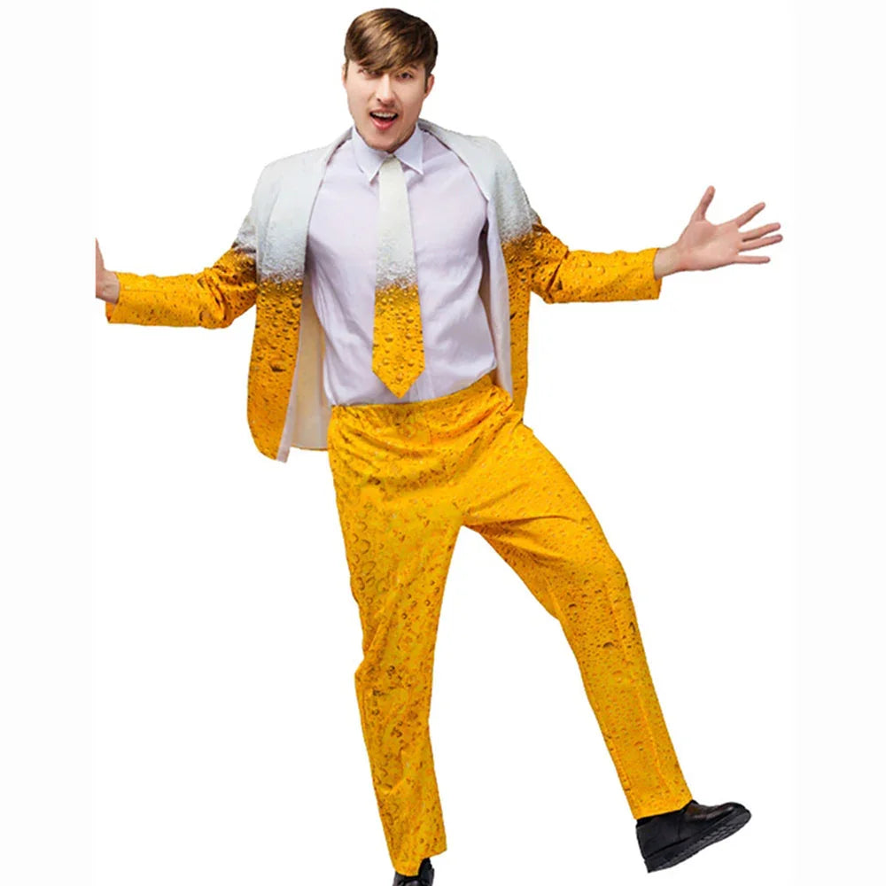 Beer Costume Funny Costume Oktoberfest Outfits Dress For Men Women Halloween Carnival - Azufun