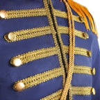 British Hussar Tunic Royal Prince Tailcoat Drummer Parade Costume Jacket Men Halloween - Azufun