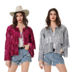 Fever Tassel Tinsel Festival Jacket Halloween Costume for women - Azufun