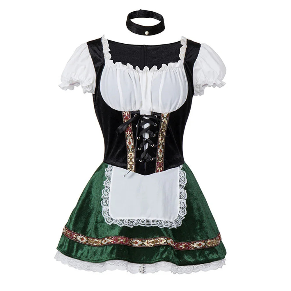 Oktoberfest Costume Women German Bavarian Beer Girl Dirndl Dress Carnival Halloween - Azufun