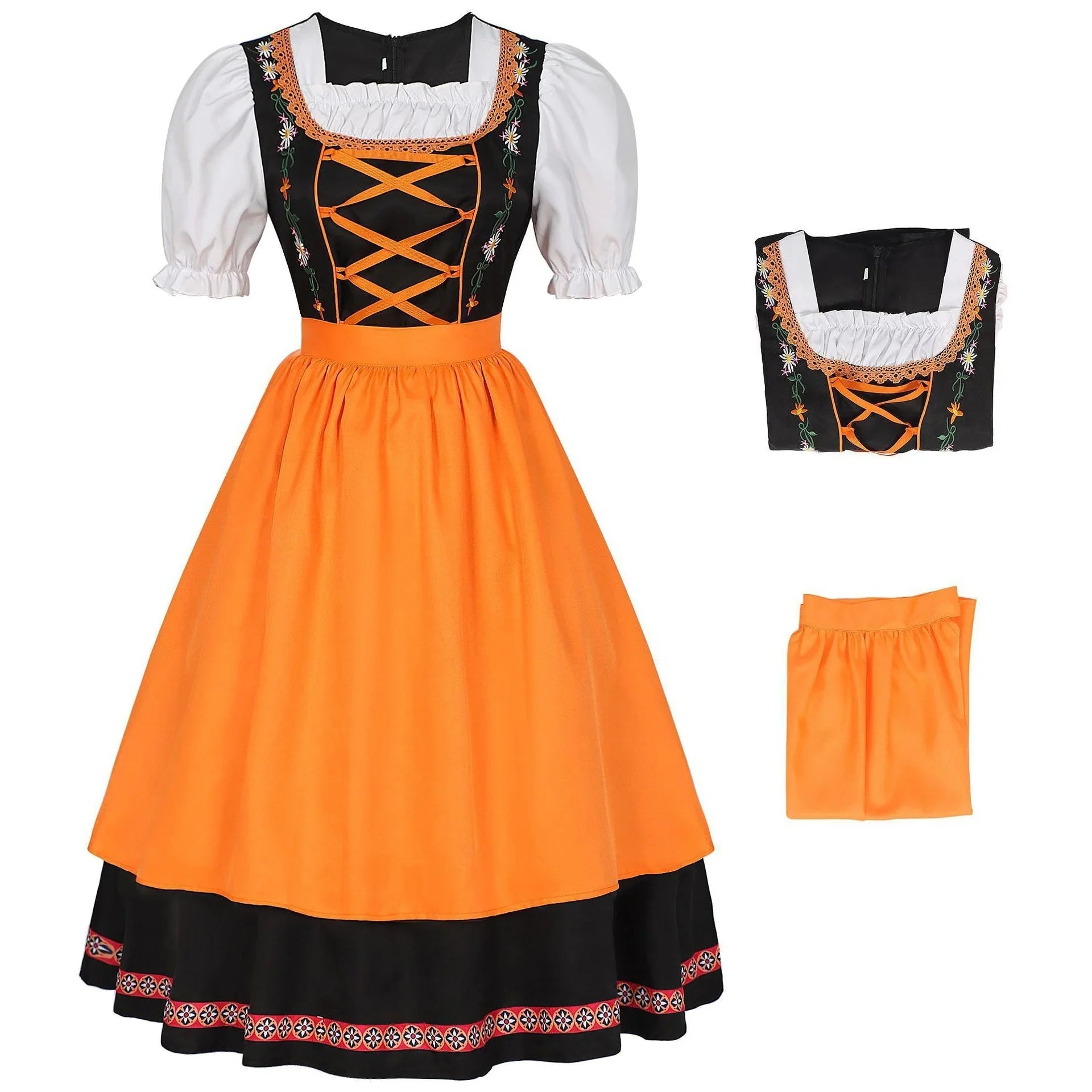 German Oktoberfest Bavarian Nation Costume Overalls Set Halloween Carnival Outfit - Azufun