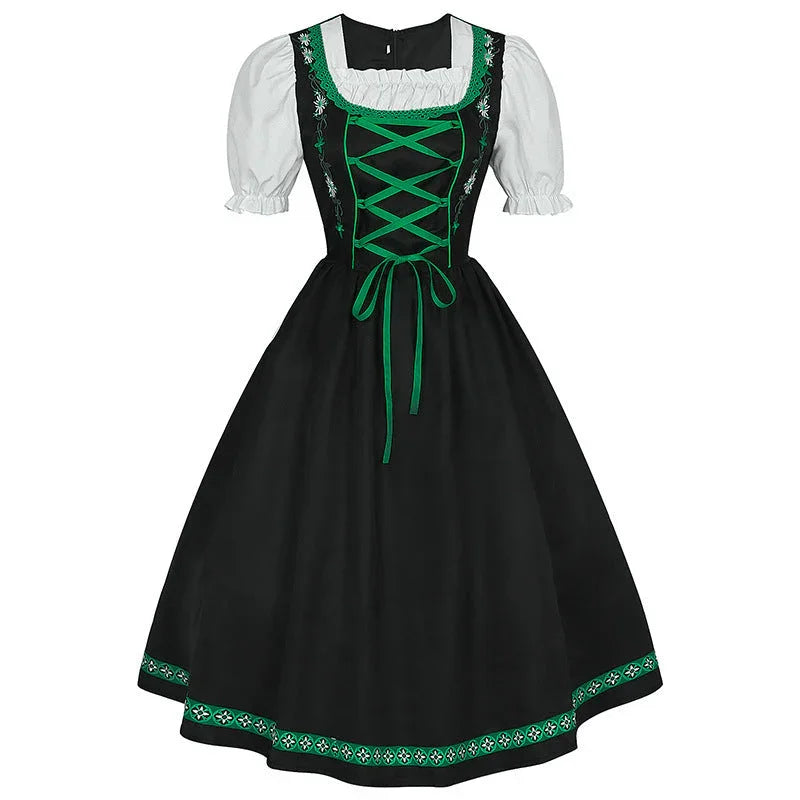 German Oktoberfest Bavarian Nation Costume Overalls Set Halloween Carnival Outfit - Azufun