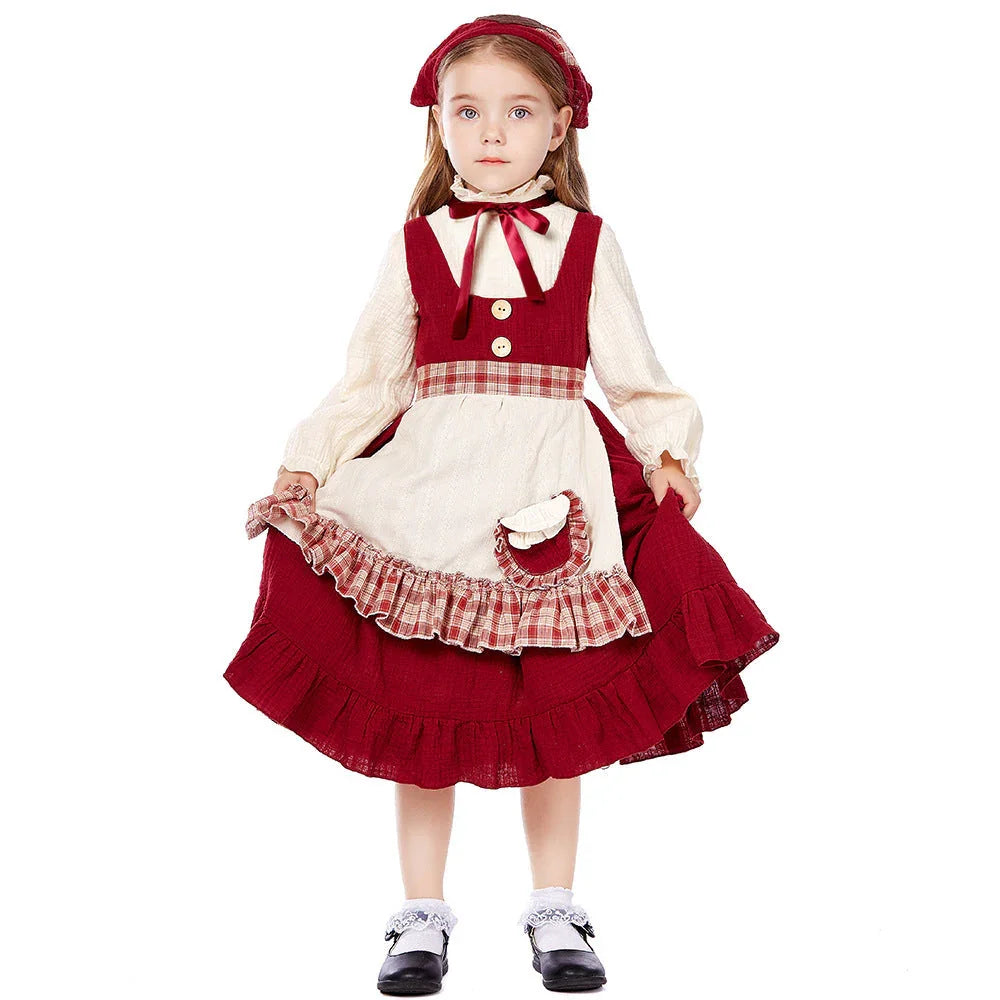 Kids The Little Match Girl Maid Oktoberfest Costume Dress Halloween - Azufun