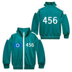 Players Tracksuit Costume Game Cosplay Squid Green Jacket Shirt For Adult Kids - Azufun