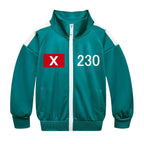 Adult Kids Players Tracksuit Game Costume Squid Cosplay Green Jacket Shirt - Azufun