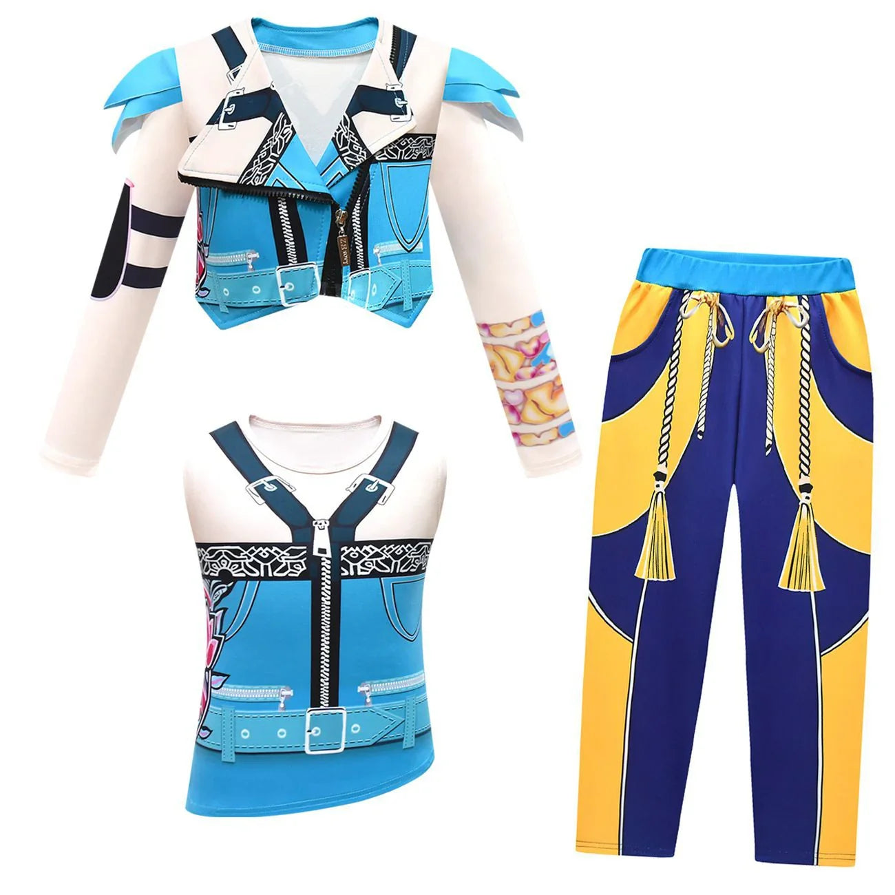 Kids KPop Demon Hunters Costume Girls Zoey Cosplay Fancy Dress Outfits - Azufun