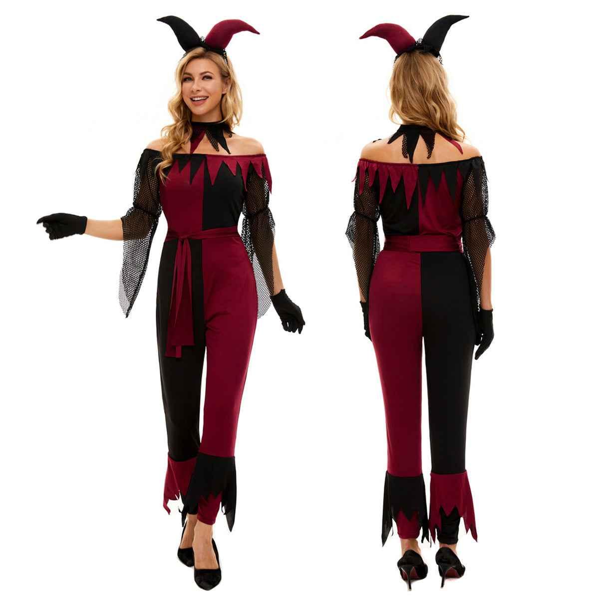 Suicide Squad Psycho Jester Clown Costume For Women Halloween