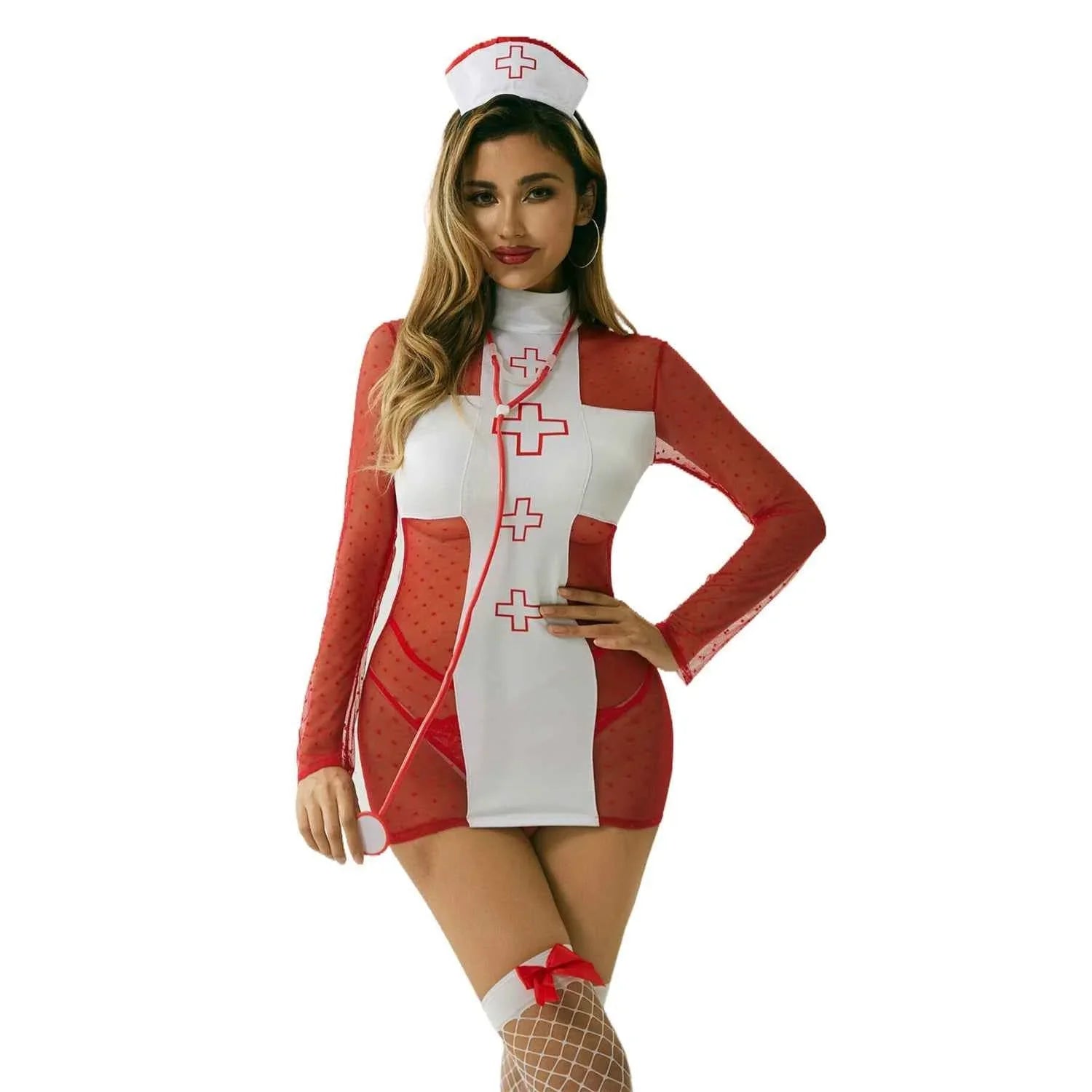 Nurse Lace Dress Uniform Costume for Women