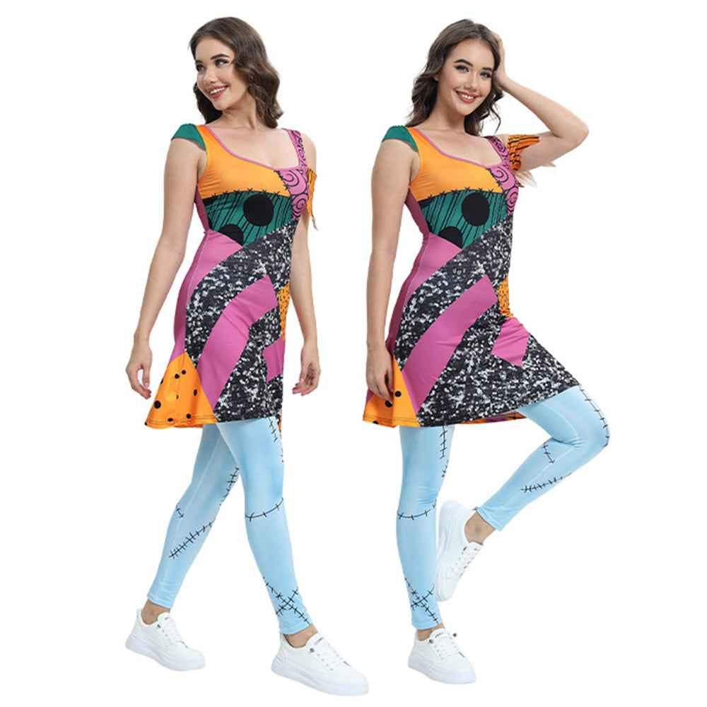 Halloween costume Christmas Nightmare cosplay Sally Jumpsuit dress