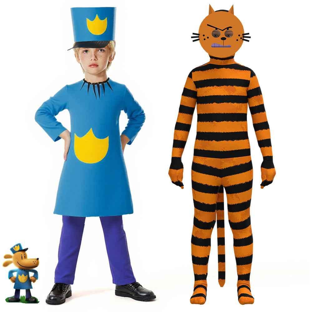 Dog Police Man Petey Cat Fancy Dress Costume Bodysuit With Hat