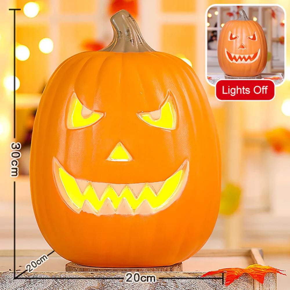 Light-Up Pumpkin Lantern Halloween Scene Decorations Fabric Items
