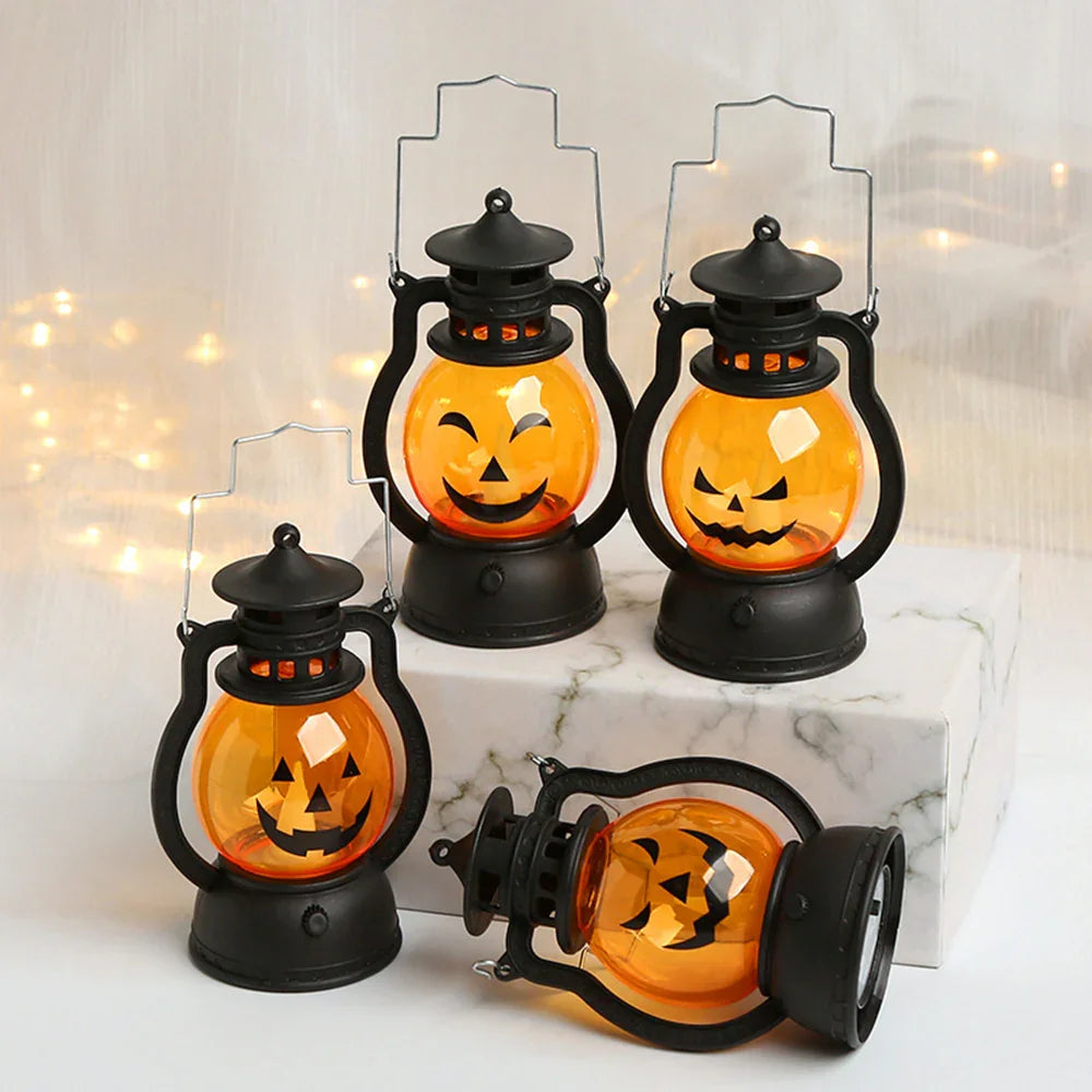 3-piece Pumpkin Lantern Handheld Pony Light Halloween LED Decorative Lights
