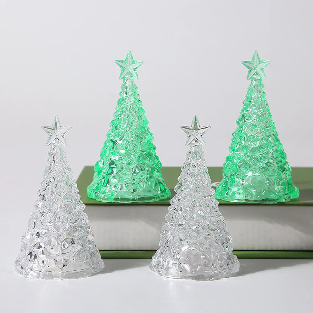 LED Christmas Tree Lights Christmas Table Ornaments Crystal Chandeliers