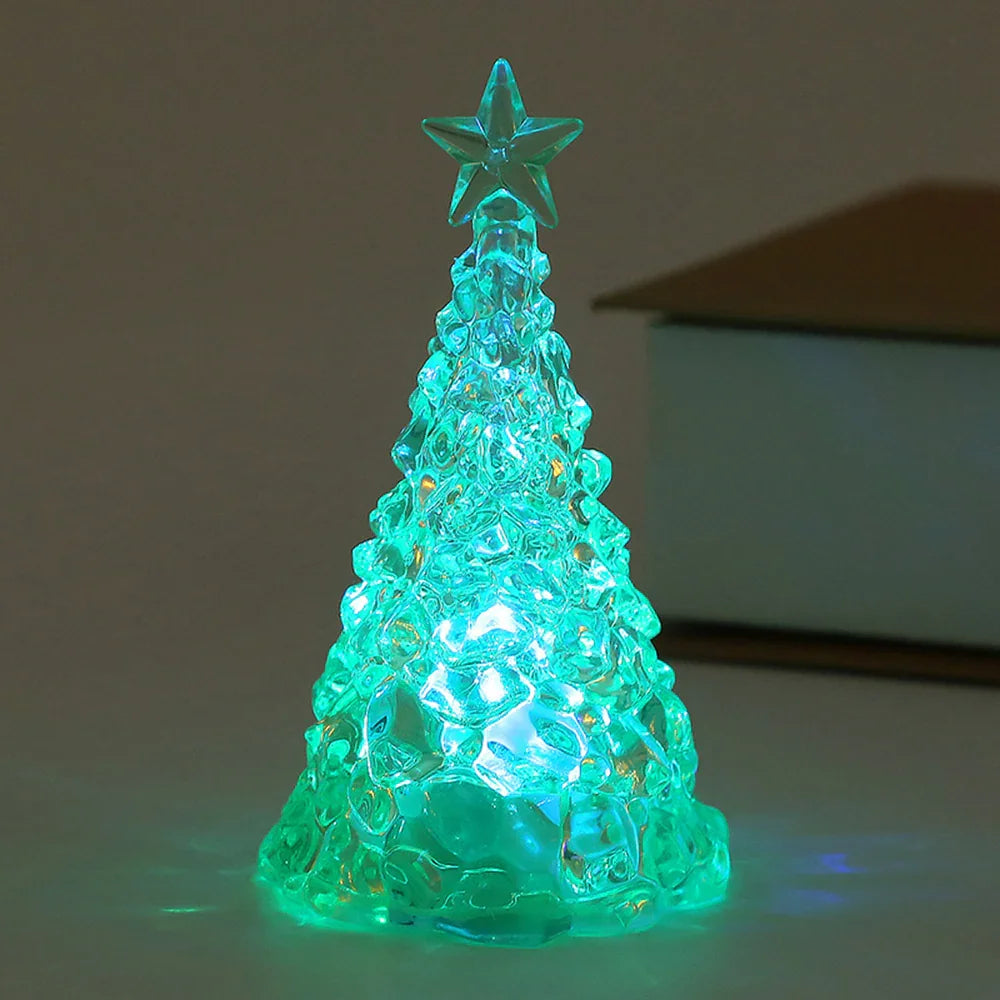 LED Christmas Tree Lights Christmas Table Ornaments Crystal Chandeliers