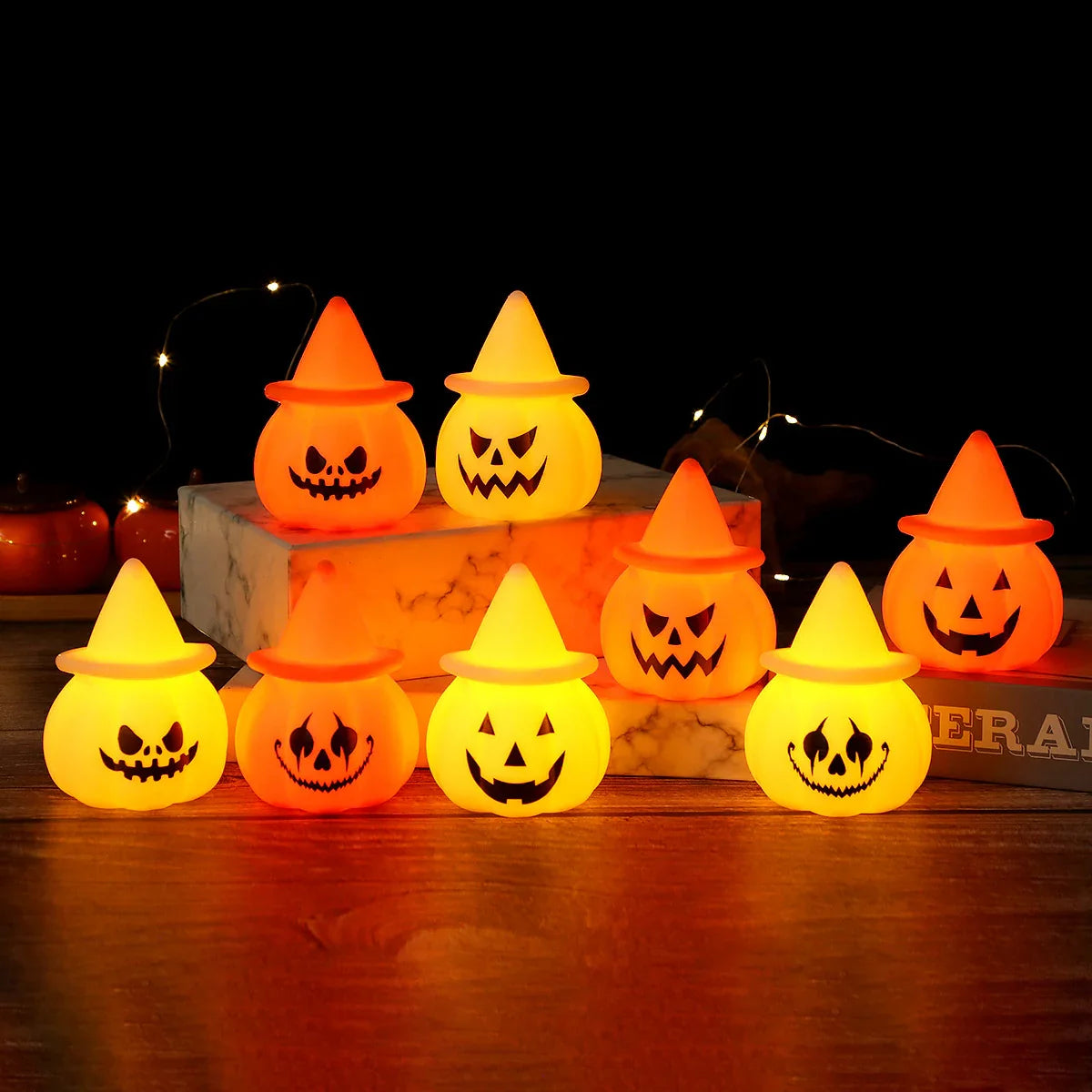 Electronic Pumpkin Lantern Halloween Party Decorative Ornament