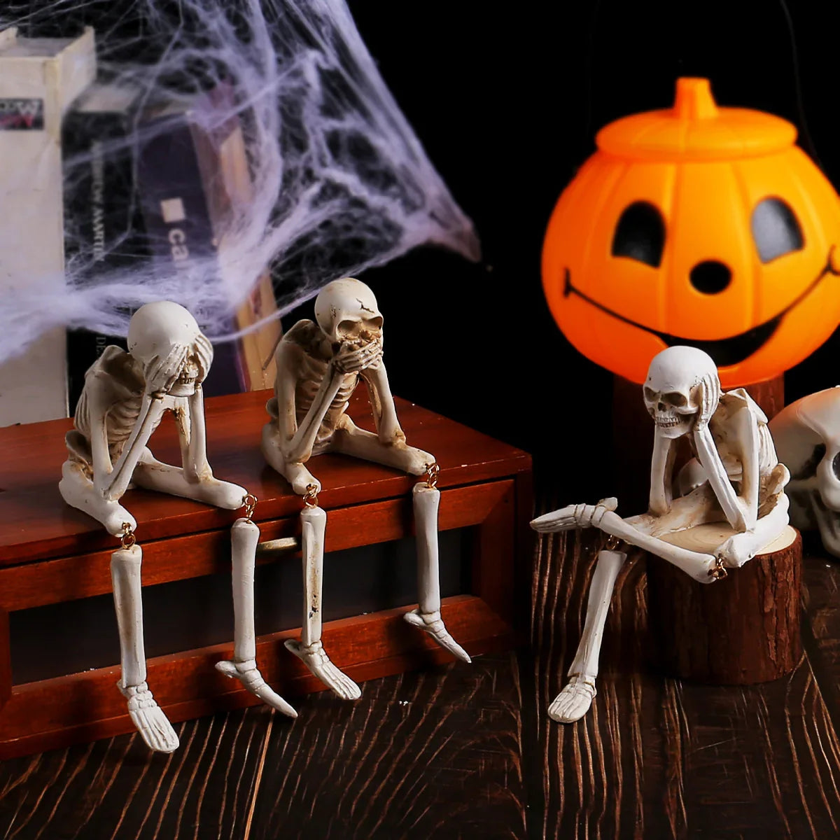 Halloween Craft Decorations Skeleton Frame Don't Listen Don't Look Don't Speak