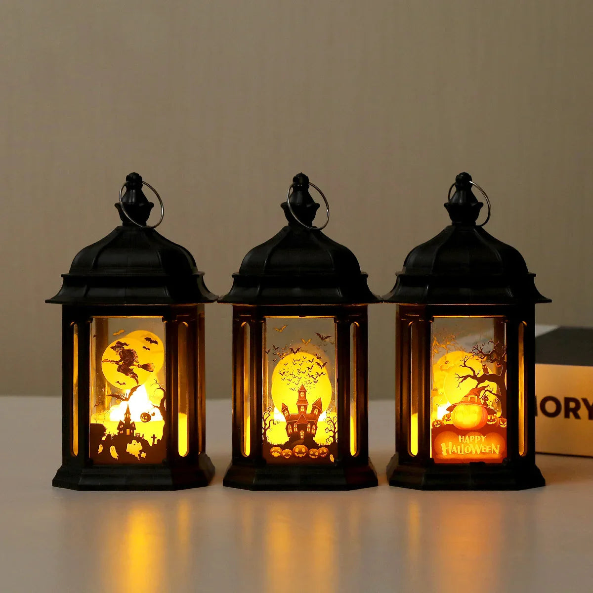Portable Lantern Halloween Decorations LED Wind Lantern Ornaments