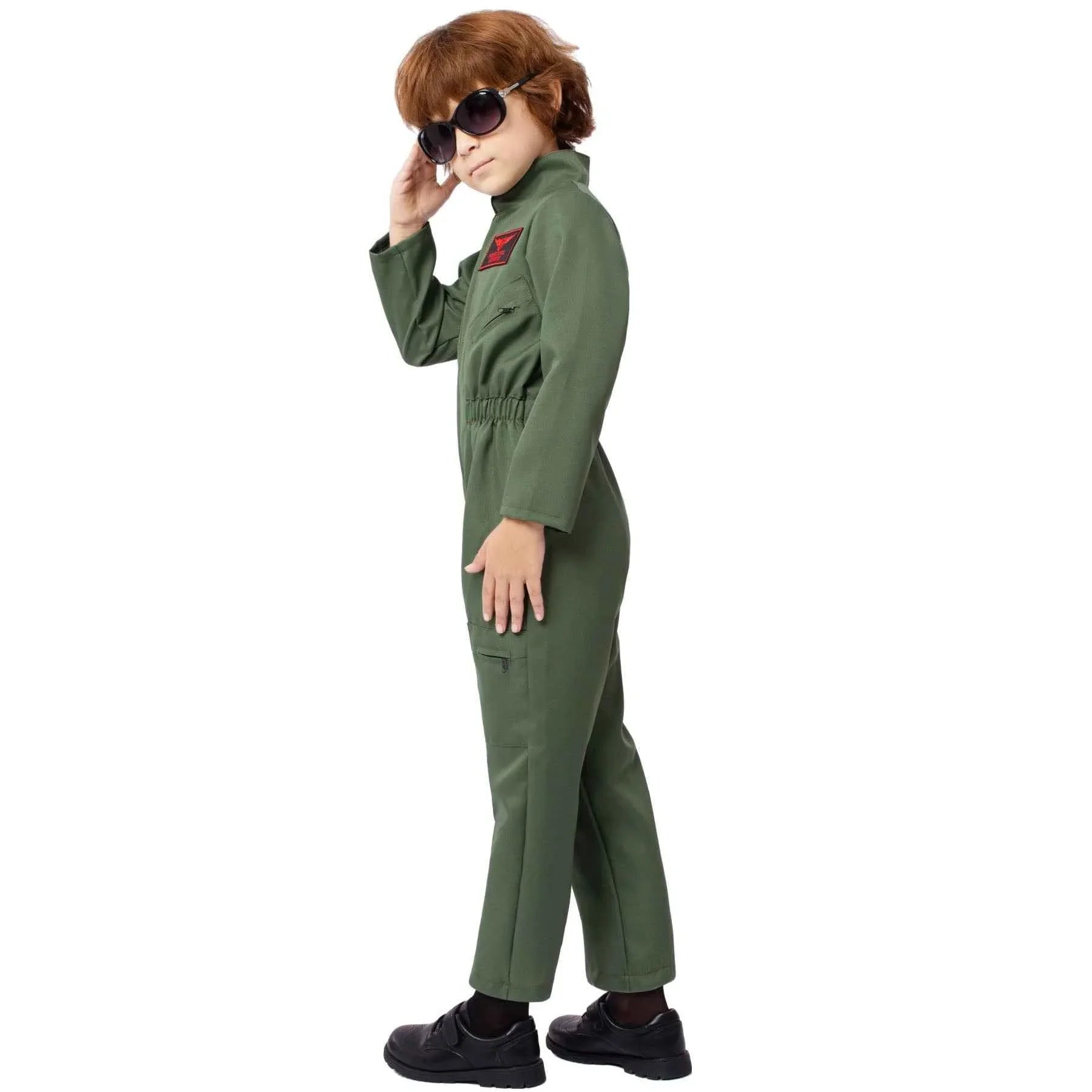 Fighter Pilot Costume Kids Air Force Flight Suit Dress Up for Halloween